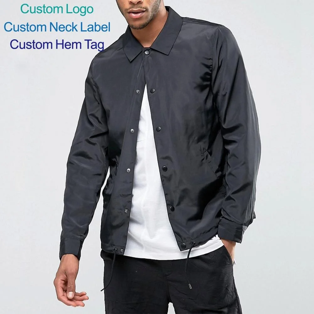 2020 China factory Low MOQ custom wholesale Nylon custom logo coached jacket Customized embroidery logo coaches jacket