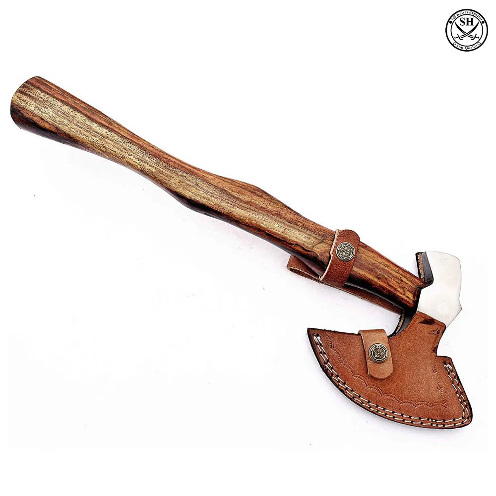 ! Оптовая продажа, топор викингов ручной работы из углеродистой стали с ручкой из пепла, топор из углеродистой стали для кемпинга