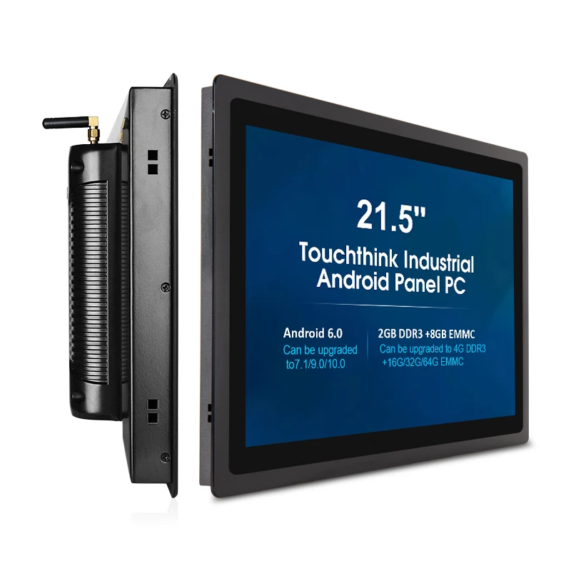 Touchthink 21.5 inch 16:9 1920x1080 resolution capacitive 10 points touch panel pc with rj45 usb lan