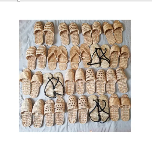 Плетеные Тапочки ручной работы натуральные тапки с Гиацинтом женские сандалии вьетнамское ремесло