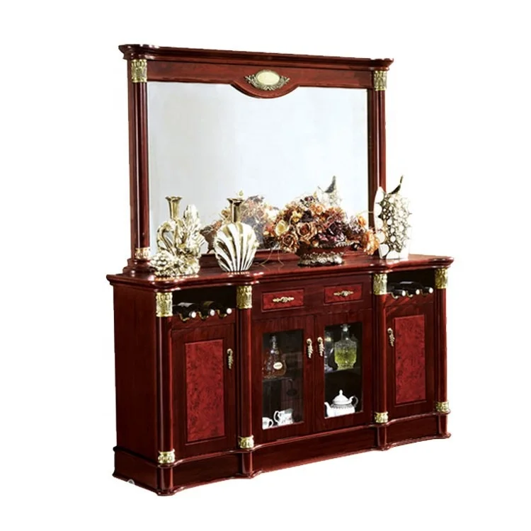 
 Factory Direct Dining Room Furniture Mirror Buffet Cabinet Sideboard Wooden with Marble  