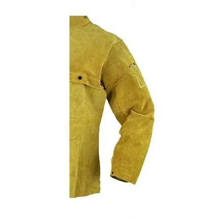 Leather Welding  jacket with apron Premium quality yellow color cow split leather Welder safety apron cape