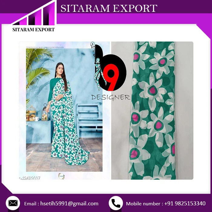 Best Price Traditional Pure Bandhani Georgette Saree Latest Ethnic Style Silk Sari with Gotta Patti Border for Wedding Parties