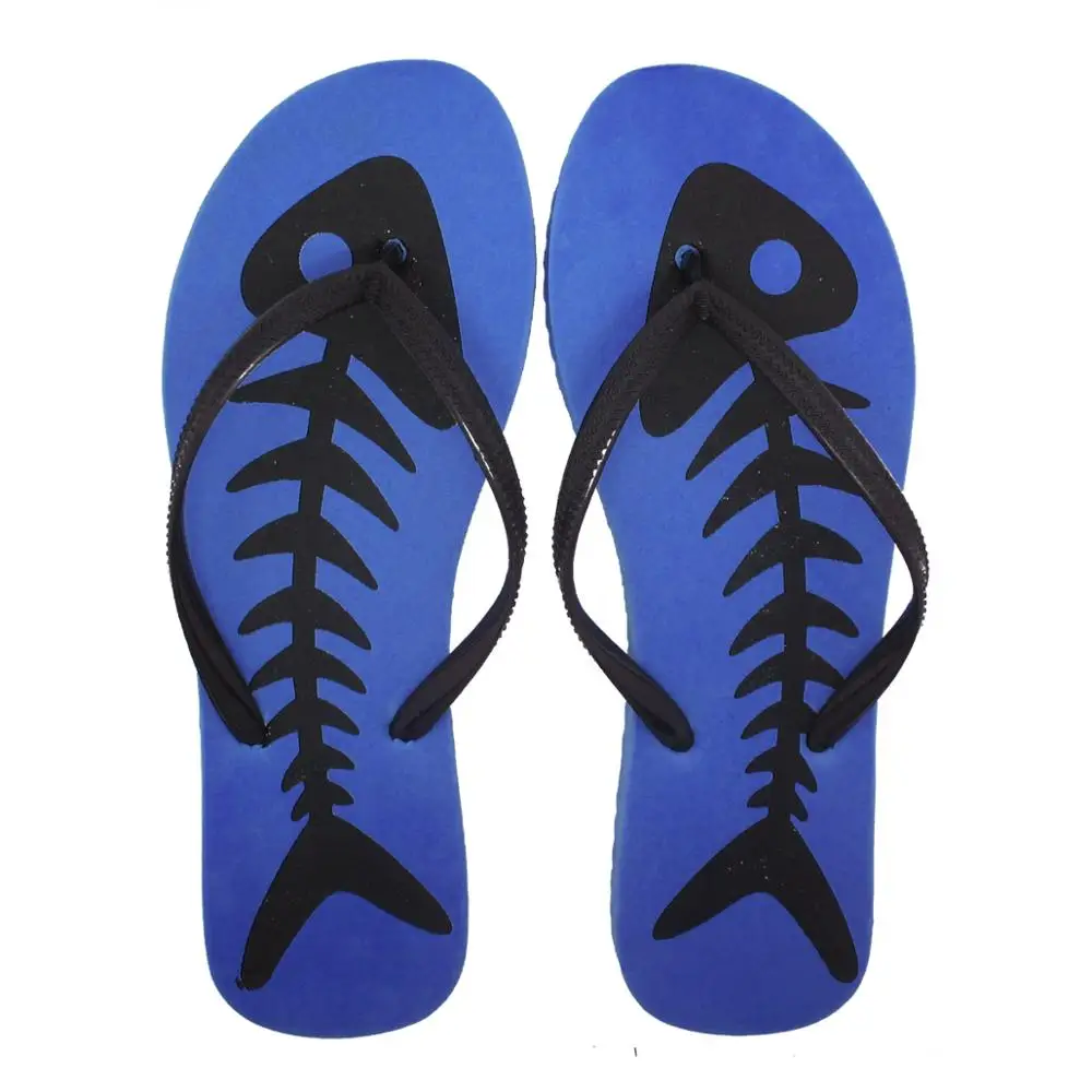 
Cheap Price Fish Skeleton Style Printed EVA Flip Flops Sanduc L 0719 Mix 