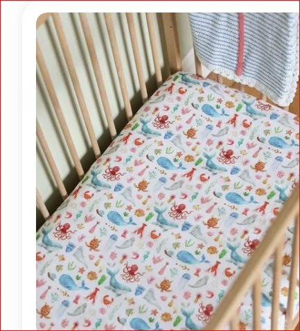 Latest Fashion For Newborn Baby Bedroom Furniture Fitted Crib Sheet Baby Bassinet Crib For Boys and Girls