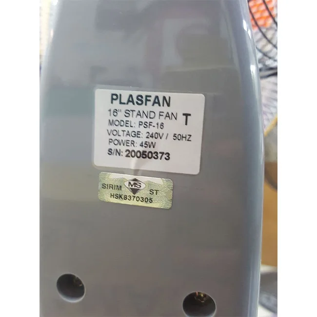 Wholesale Good Quality OEM Model Stand fan Blade Size 16' PSF-16 Home and Office Appliances Made in Malaysia