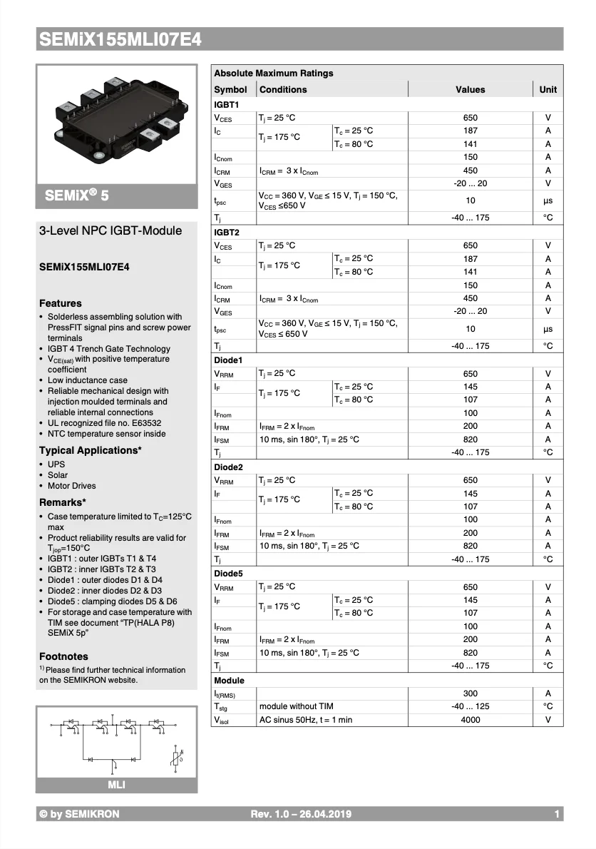 Good Quaity Original And certified SEMiX155MLI07E4 From Germany Solar Lights Outdoor Motion Sensor