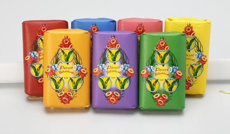 Thai Parrot Botanical Soap, Relaxing Floral Fragrance 6 X 60 g