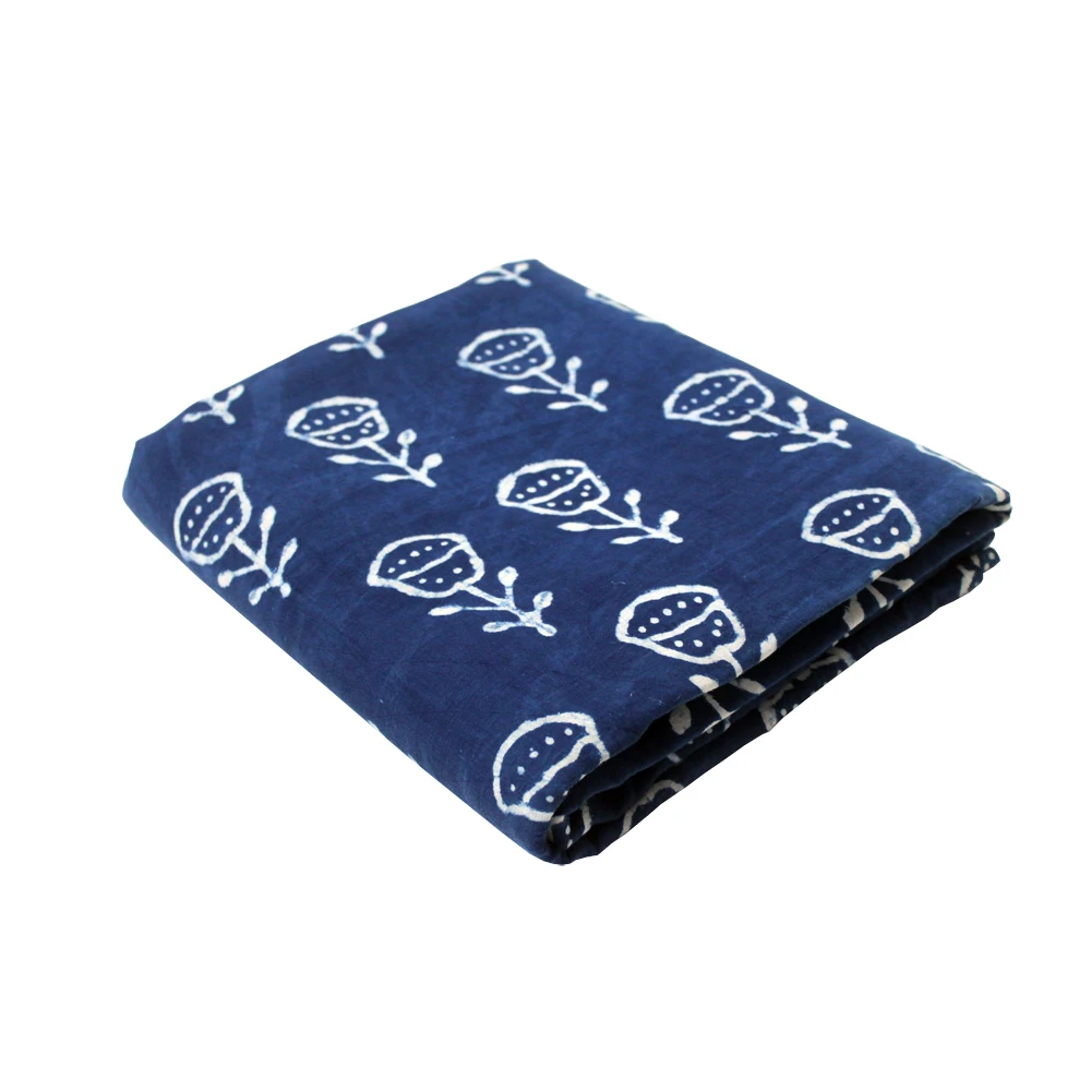 Cotton style dess Indigo fabric Floral Hand Block Print Sanganeri Print Wholesale Fabric