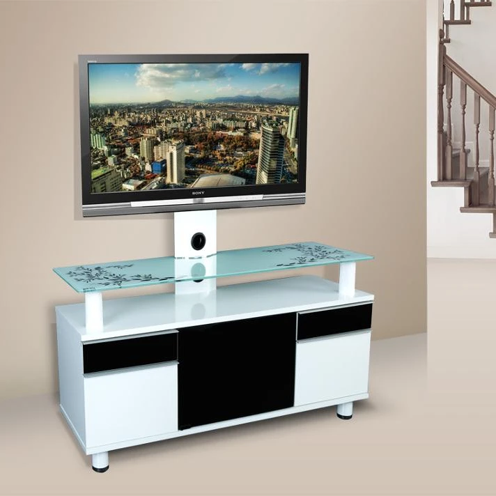 
 Подставка для телевизора с поворотным механизмом, подставка для телевизора с высоким блеском и выдвижным ящиком  