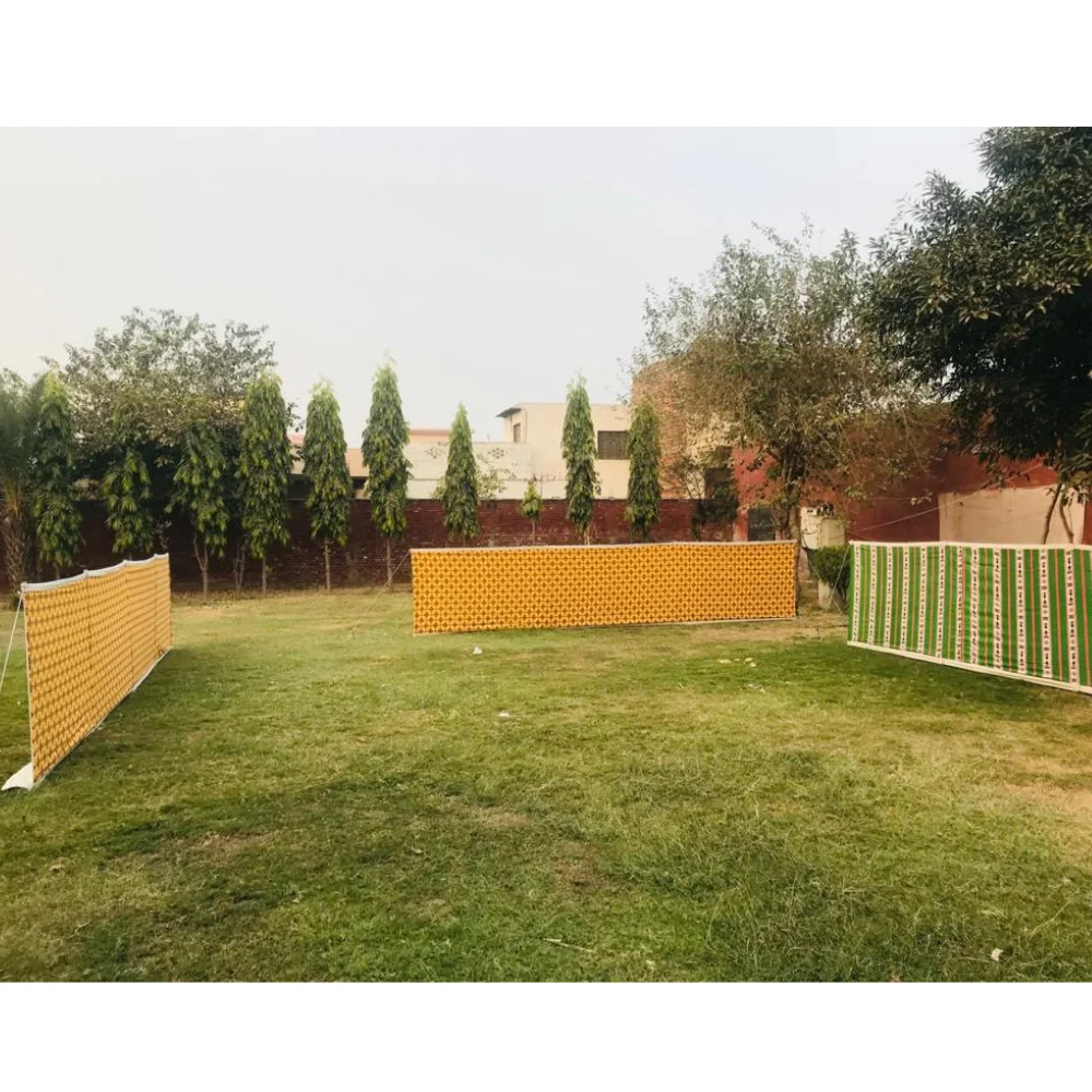 Windbreak 100% Cotton Canvas with Steel Poles Camping Tent Windbreak Sidewall Double Layer Customize Sidewalls