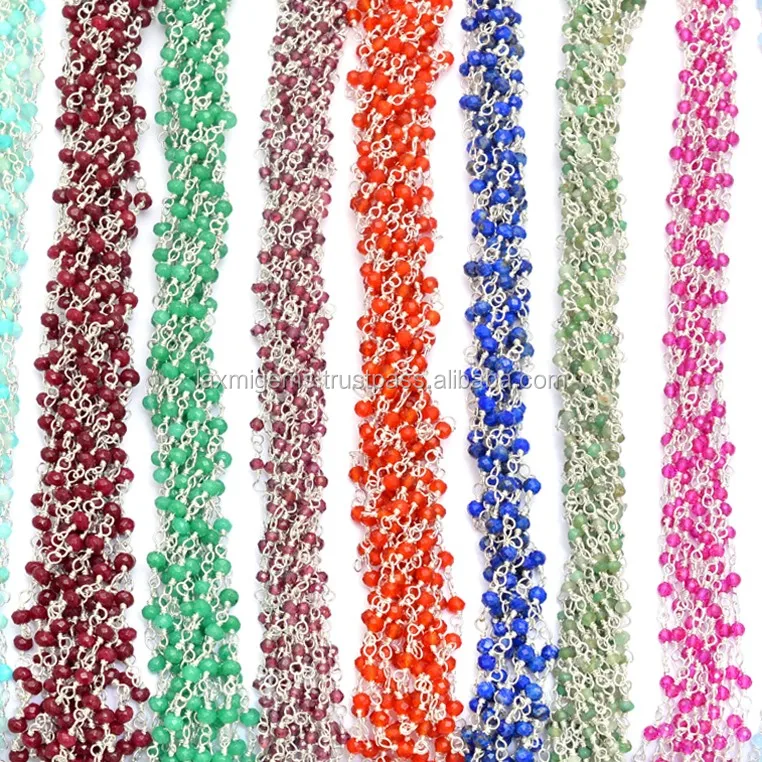 Freshwater Pearl Rosary Sterling Silver Handmade Wire Wrapped Gemstone Chain