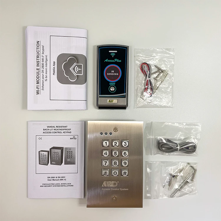 Vandal Material IoT Smart Phone Control Mobile App Wi-Fi IP-66 Wiegand Output With Doorbell Access Control Keypad Egress Button