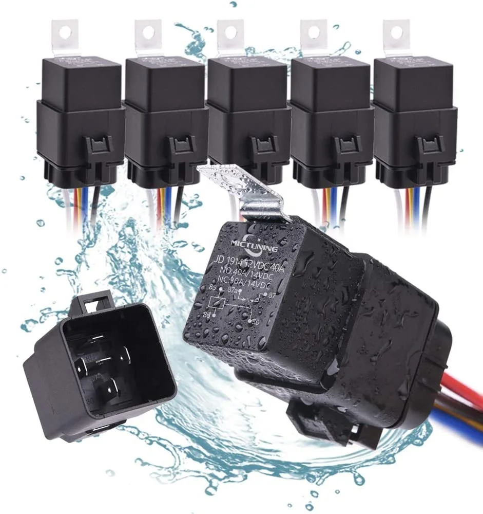 MICTUNING Heavy Duty SPDT стиль автомобильной 16AWG 14AWG 12V 5-контактный водонепроницаемый реле комплект