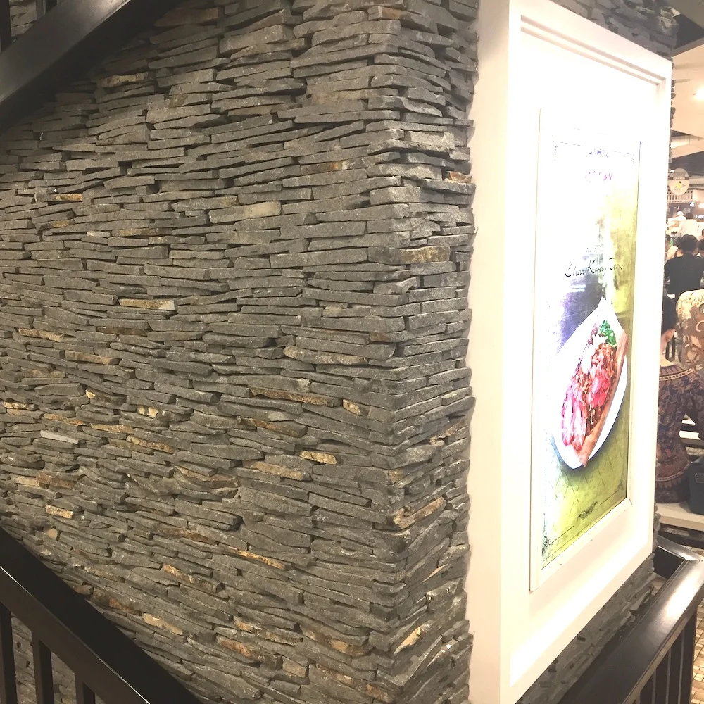 Natural Split Ledge Grey Stone Veneer Slate for External and Internal Wall Cladding Traditional Style Indoor Natural Stones