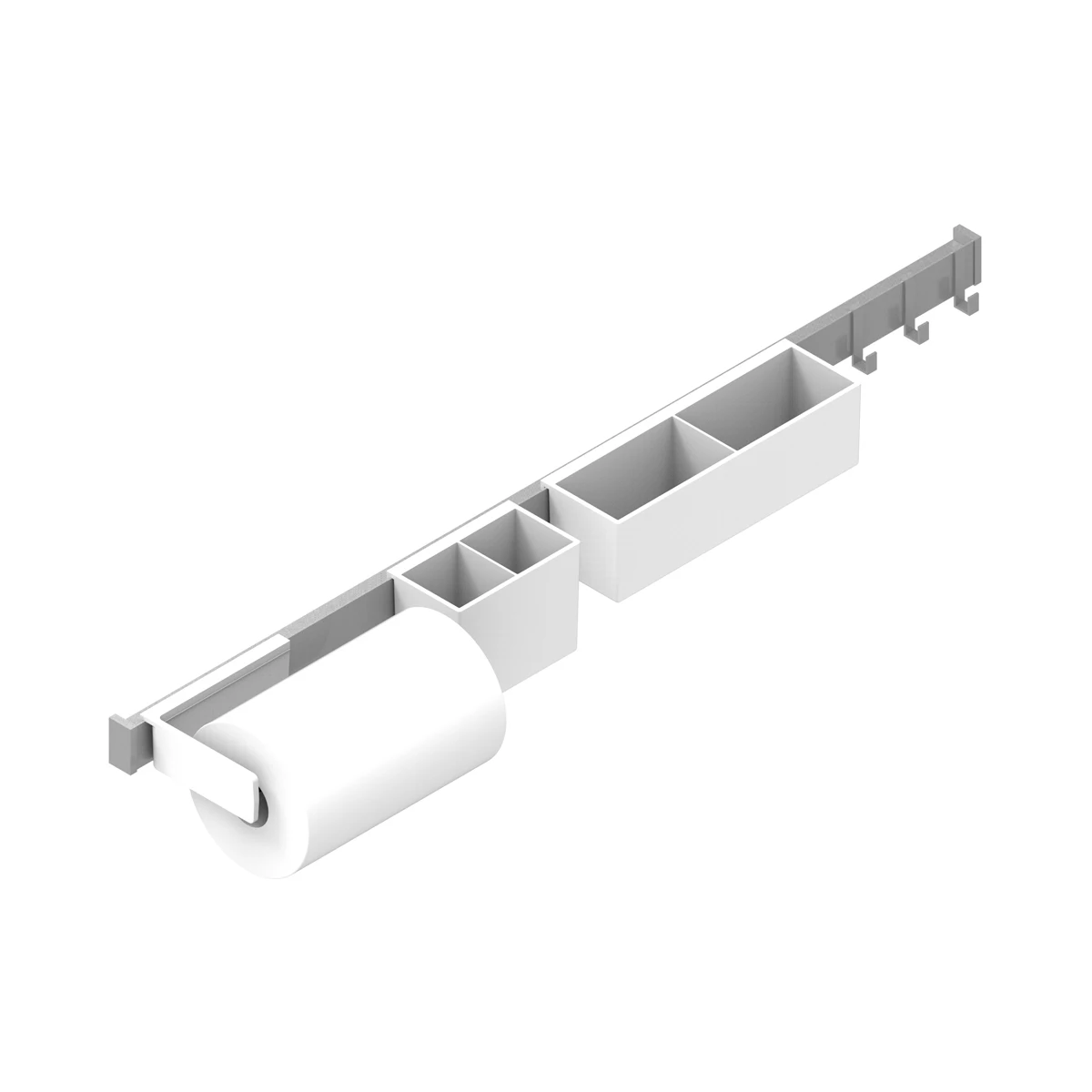 Top quality L 90 cm wall-mounted metal kitchen rack, with white plastic accessories for kitchen