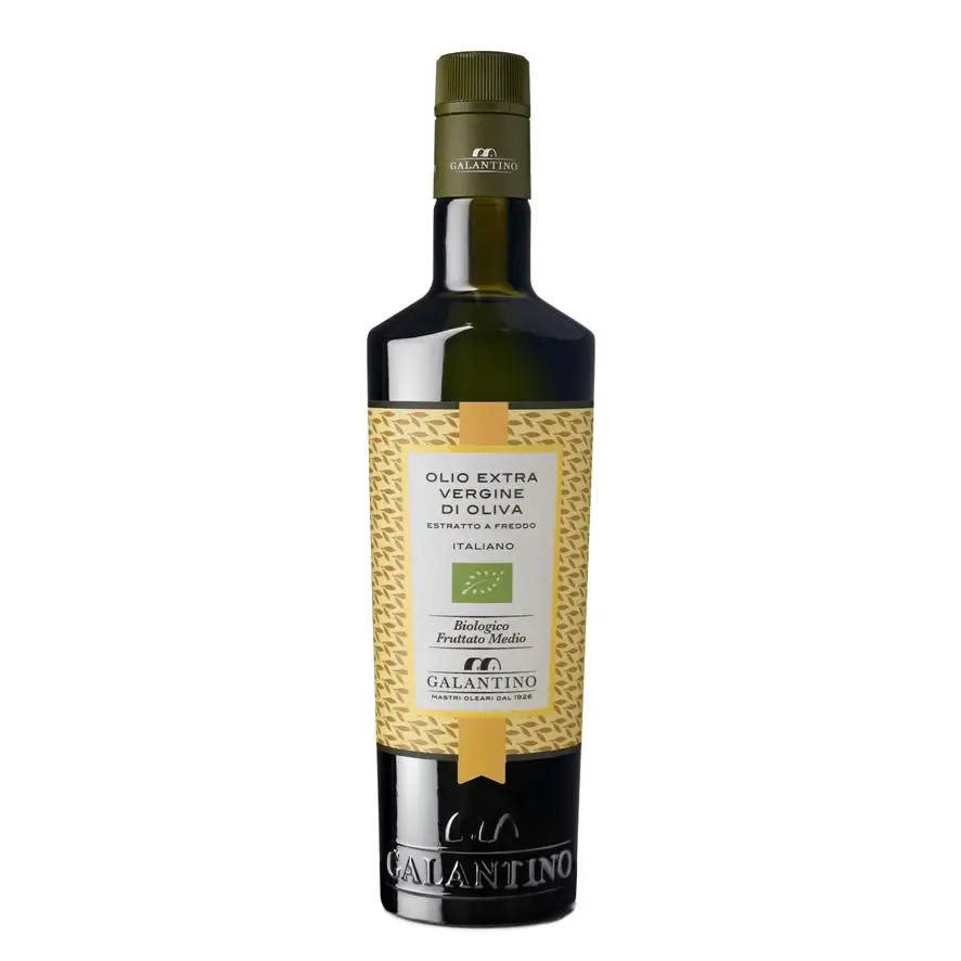 Medium Fruity Organic Italian  Extra Virgin Olive Oil Bottle 500 Galantino for dressing 500 ml