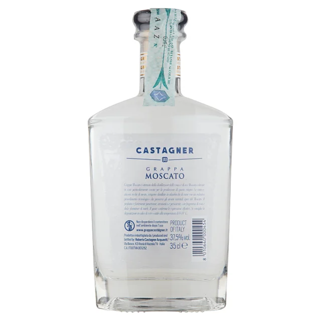 WHITE GRAPPA MOSCATO HIGH QUALITY PREMIUM MADE IN ITALY AROMATIC MARC 350 ML GLASS BOTTLE