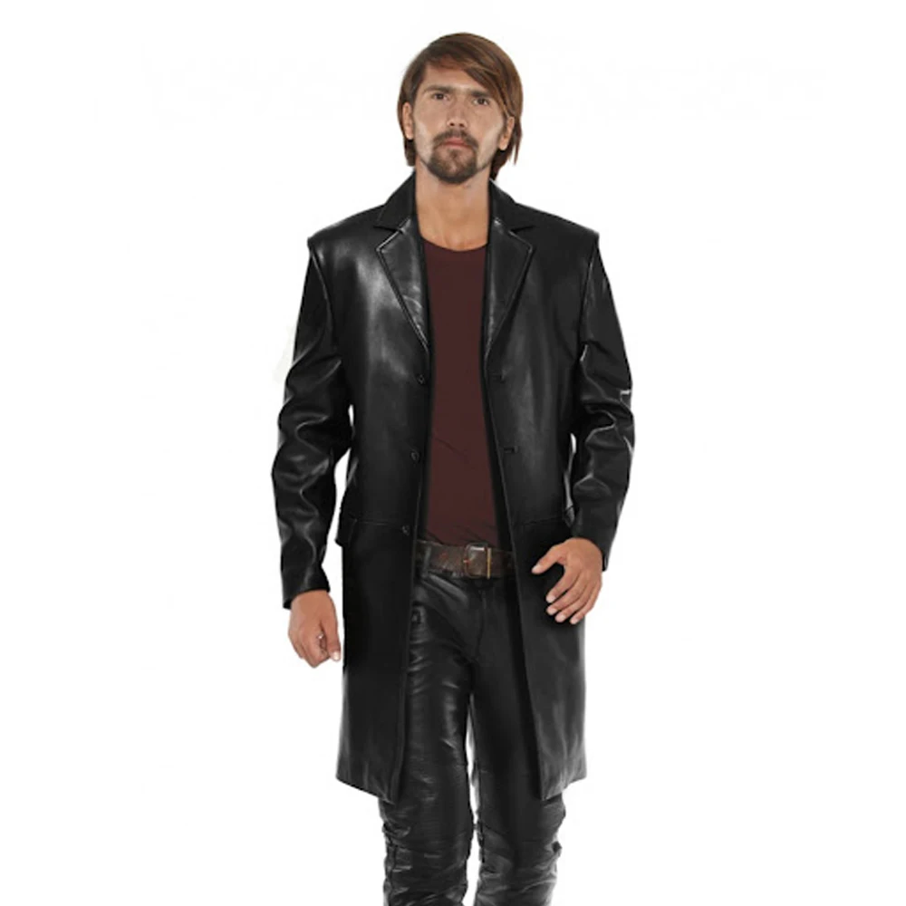 100% Pure Luxury Goat Sheep Leather Jackets Custom Jacket Leather and Fur Jacket Casual Trench Coat Men