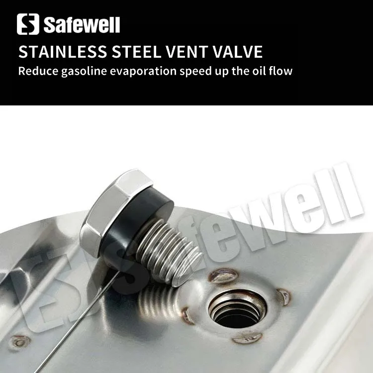 SWJC-17 Stainless 5L Metal Jerry Can Portable Diesel Fuel Tank With Screw Top