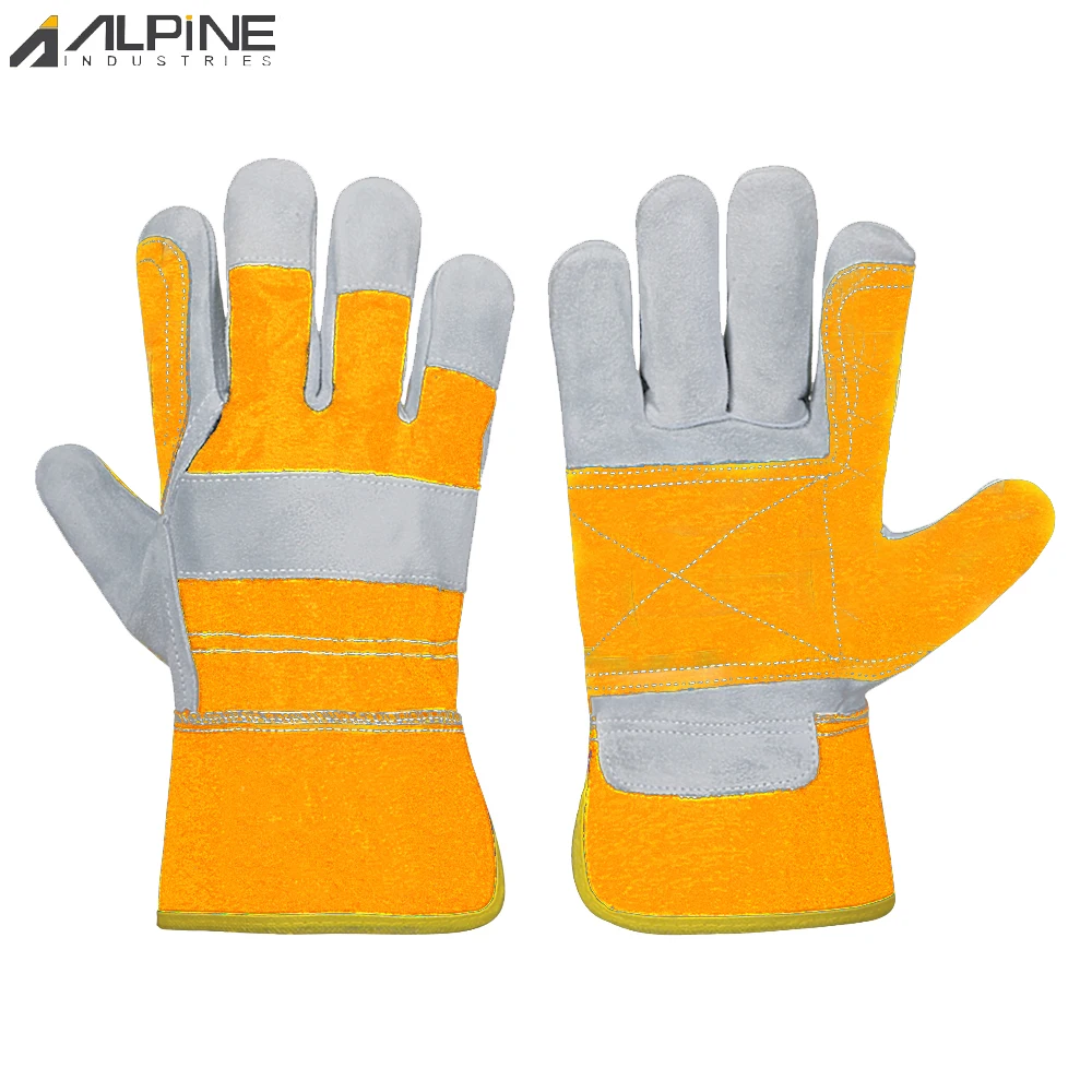 Custom Color Full Branded Custom Top Sale Leather Industrial Work Gloves / Canadian Rigger Gloves Gardening Haulage Gloves