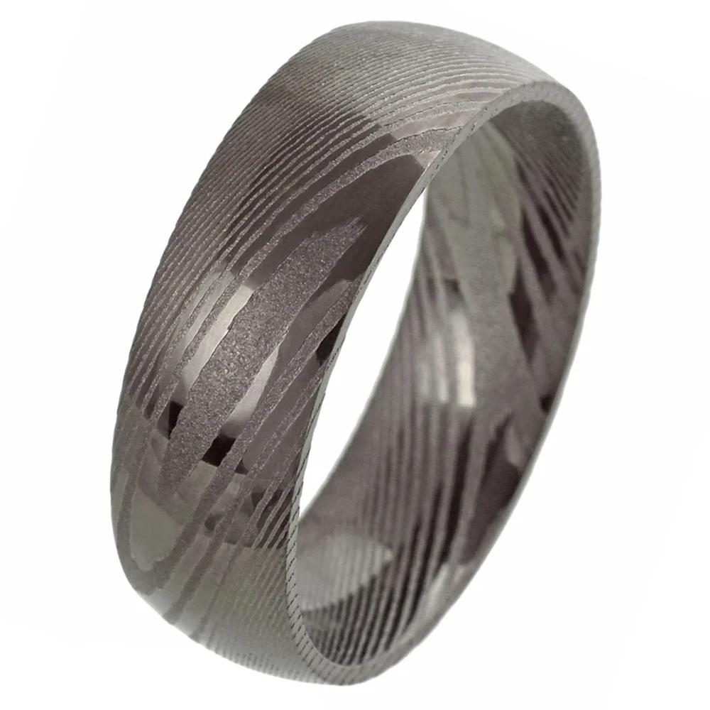 Охотничий нож ручной работы Bowie из дамасской стали с ножнами из чистой кожи