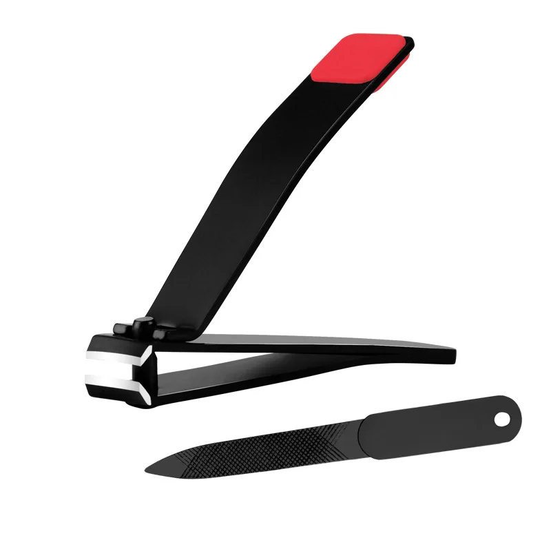 black stainless steel nail clipper nail file in paper case for men and girls