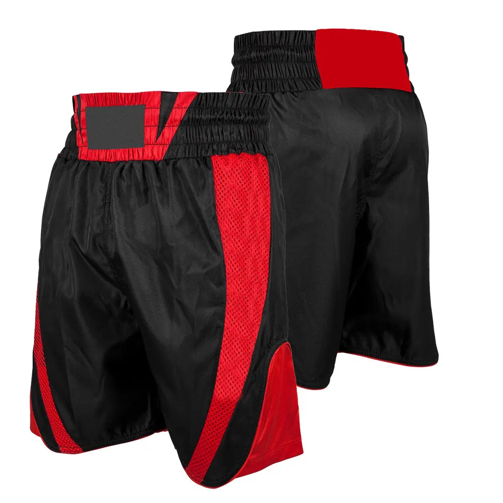 100% polyester Custom logo satin Boxing Trunk Shorts muay thai kick boxing fighting shorts