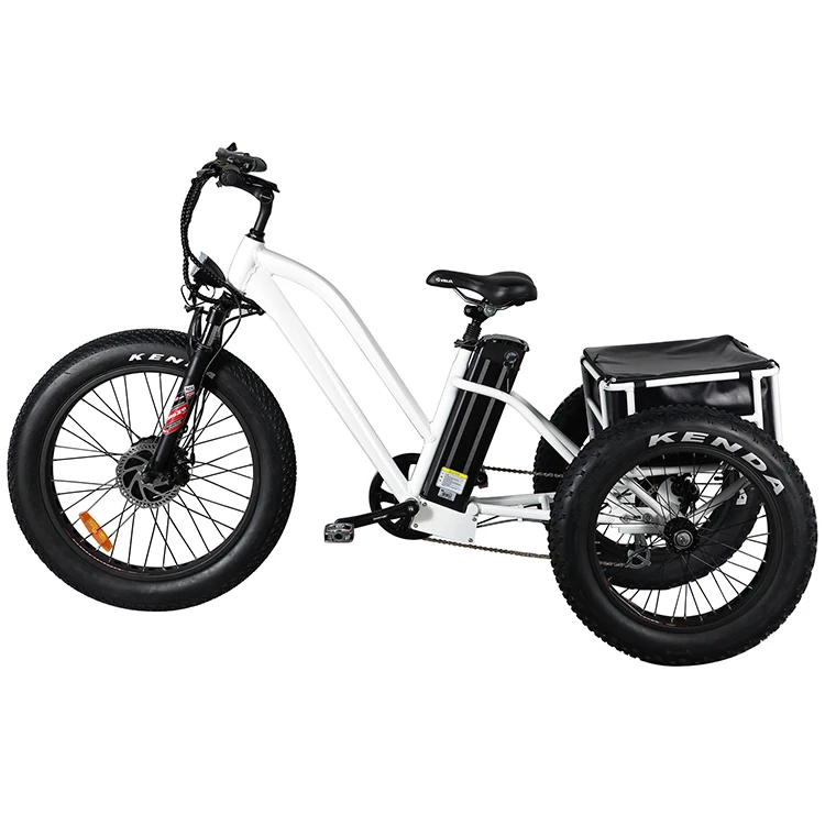 Fat tires 3 Wheel electric tricycle Trike Pedal Bike with 7-speed Derailleur