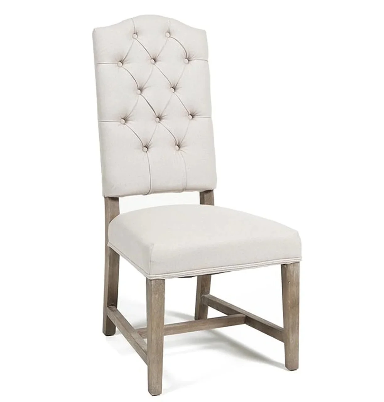 
 Льняная обивка, самый продаваемый обеденный стул из твердой древесины с пуговицами  