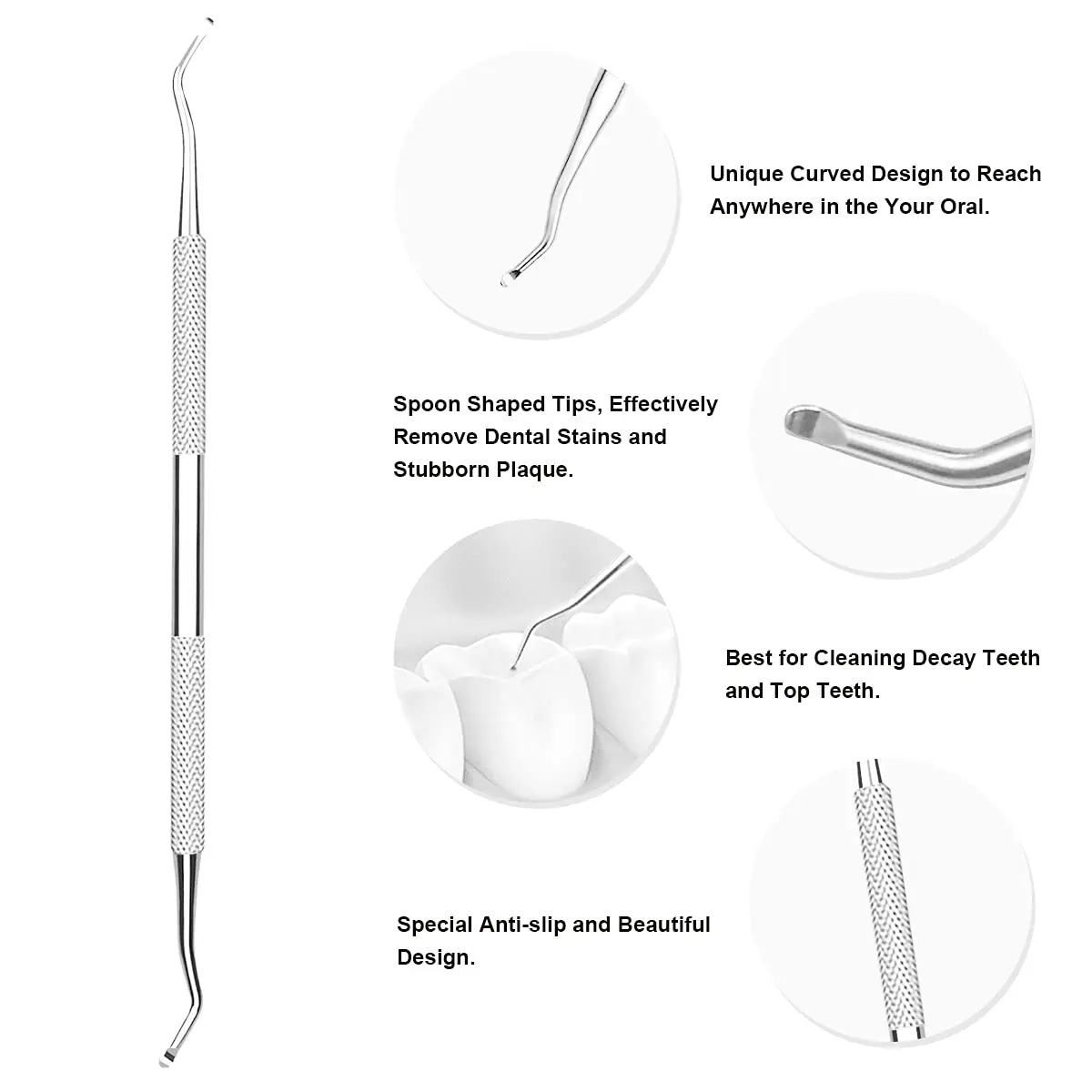 dental tools 6 pack dental picks teeth cleaning oral care kit stainless steel calculus plaque remover hygiene set dental mirror
