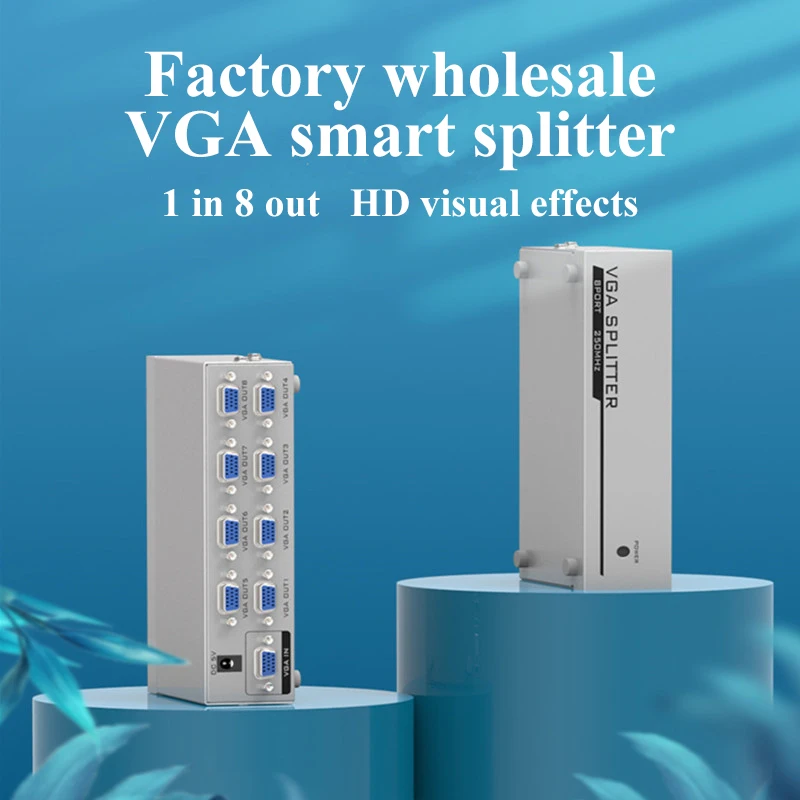 Разрешение 350 МГц расстояние передачи 65 м 1 в 8 из восьми портов VGA сплиттер для обучения
