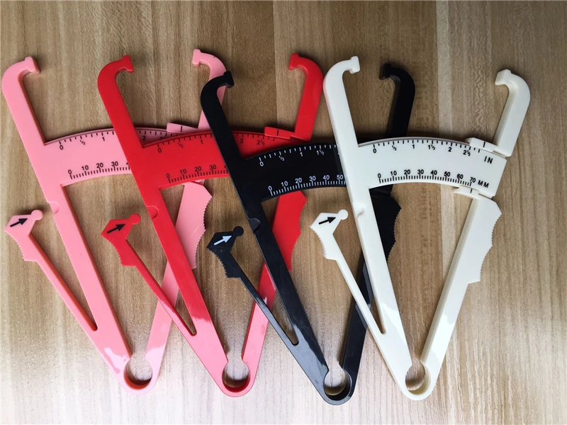 Measurement Equipment 2pc Body Fat Caliper Monitor Mass Measuring Tape Tester Skinfold Fitness