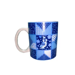 Ceramic Bamboo Mug  Wholesale  Festive Blue Style Printed Mug 320ml  Coffee Cups Ceramic Mug