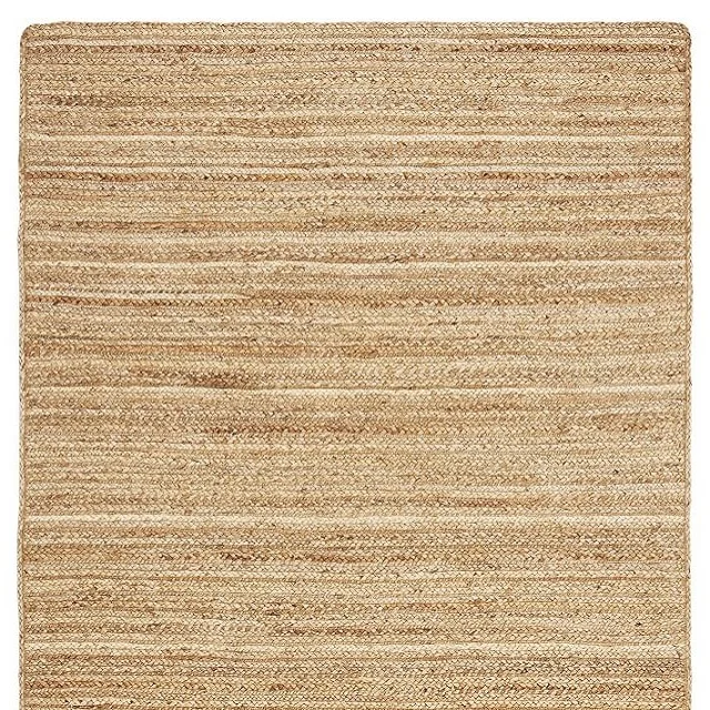 Natural Fiber Braided Jute Rectangle Rug with Cotton canvas Backing for Living room hotel and home decor