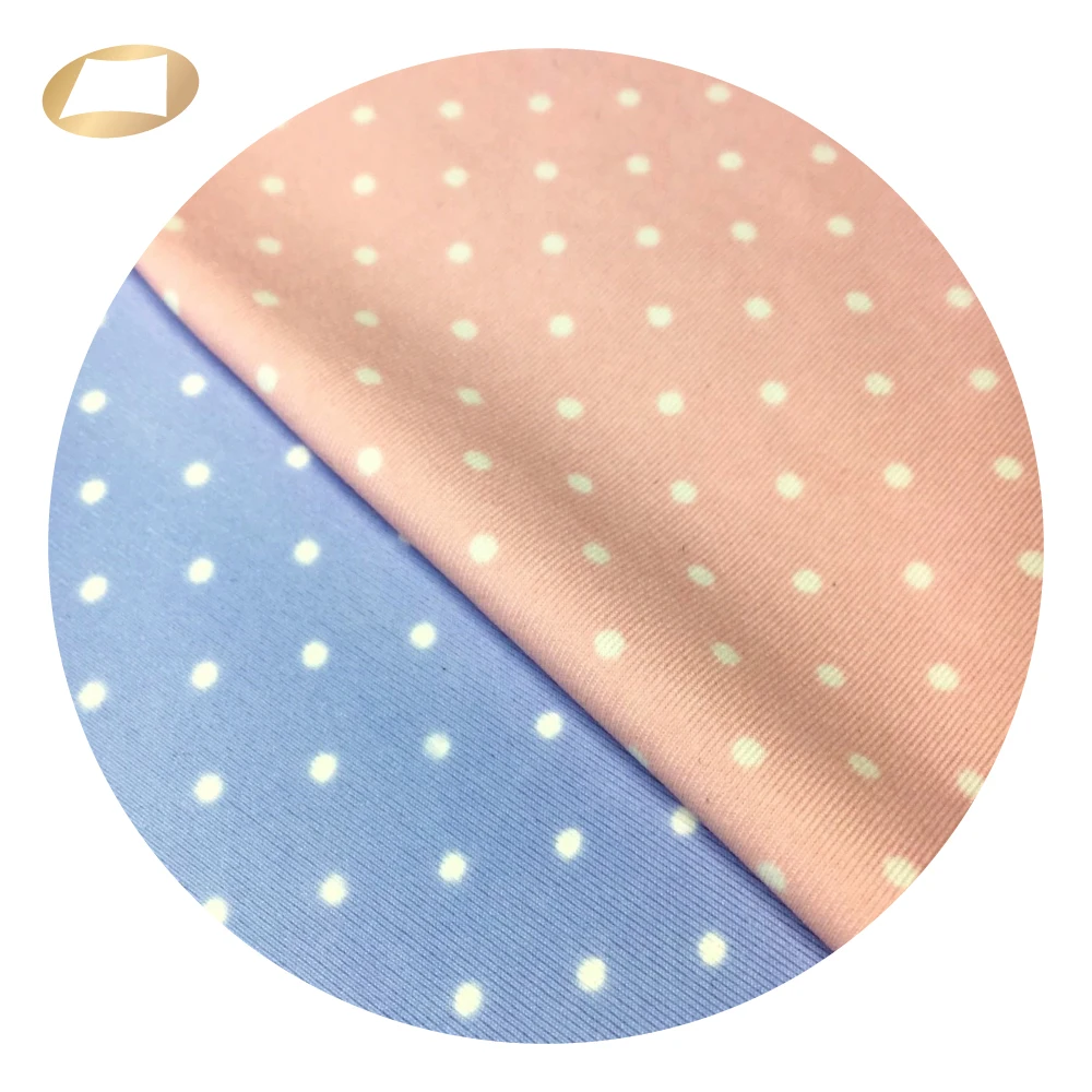 Ткань для нижнего белья с принтом в горошек 92% нейлон 8% эластан