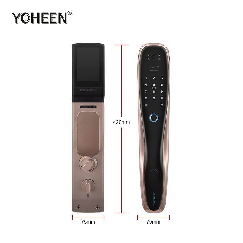YOHEEN Home Security WiFi Control Electronic Smart Fingerprint Door Lock with Surveillance Camera
