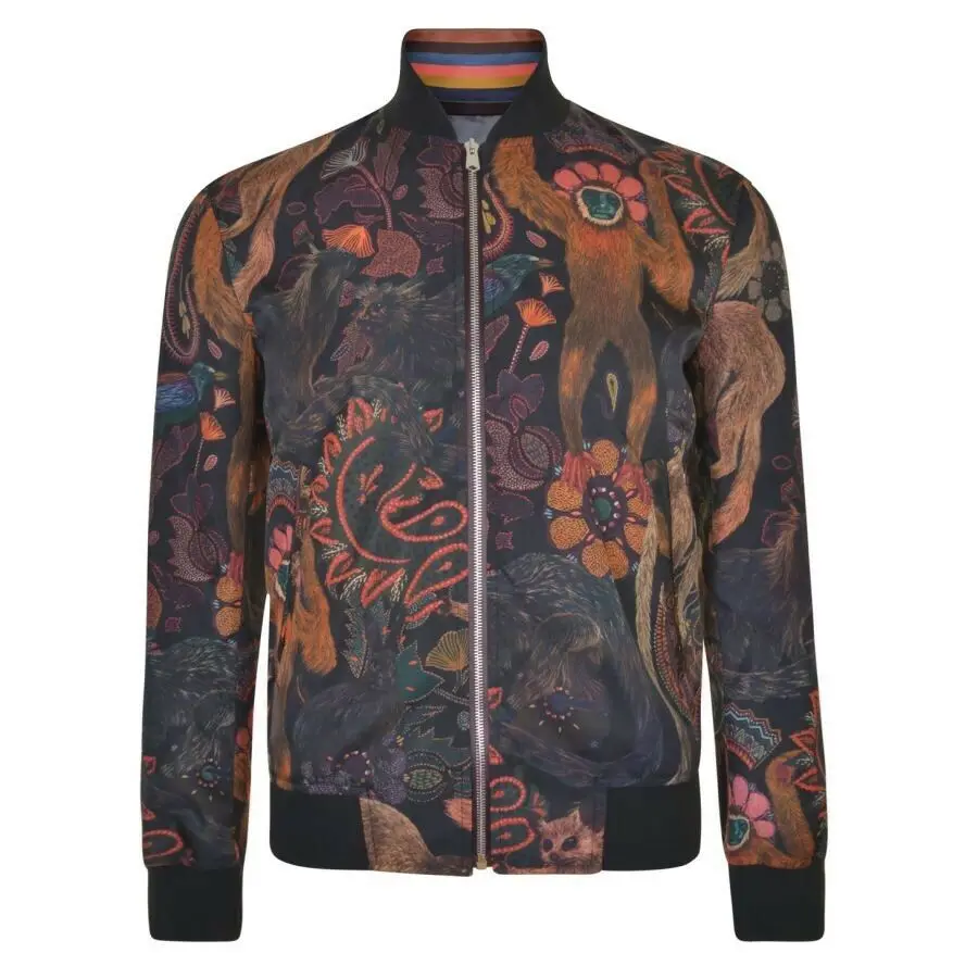 
New Custom Printed Winter Thick Warm Black Hip Hop Quilted Jacket Wholesale Men Bomber Jacket 