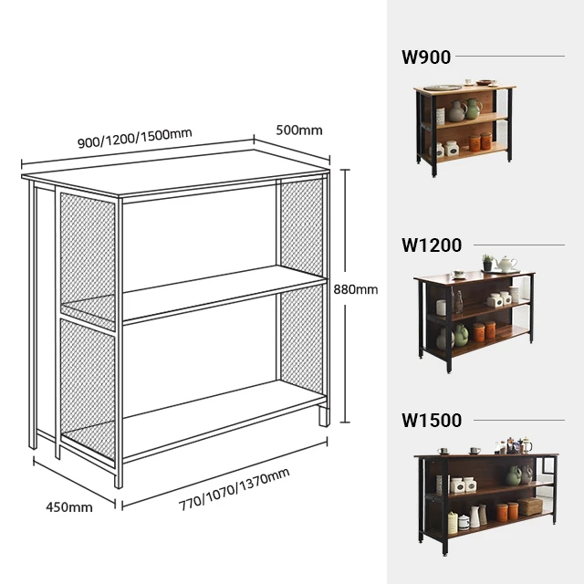 Bar Coffee Cafe Counter Tables furniture Korean Best selling Modern Wooden Iron Base Flat Pack Tall Kitchen Open Storage Table