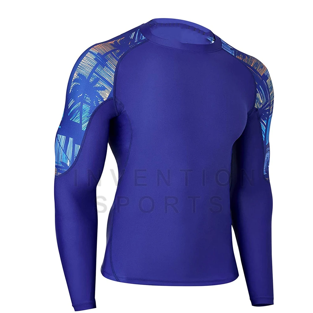 Men Custom Sublimated MMA  Rash Guard Spandex Digital Printed Rash Guard Long Sleeve Rash Guard