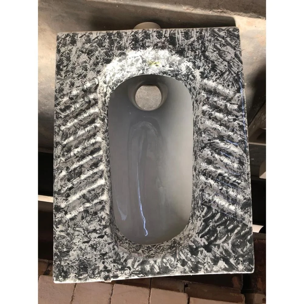 
New Design Elegant Printed Color High quality Ceramic squatting pan one piece anti-slip foot plate wc squat toilet wholesales 