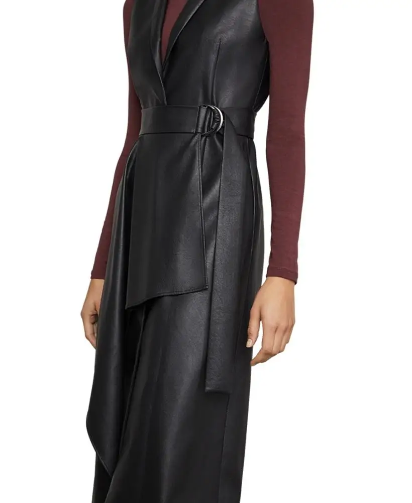  Изготовленное на заказ кожаное длинное покрытие MNW для женщин подходящий размер