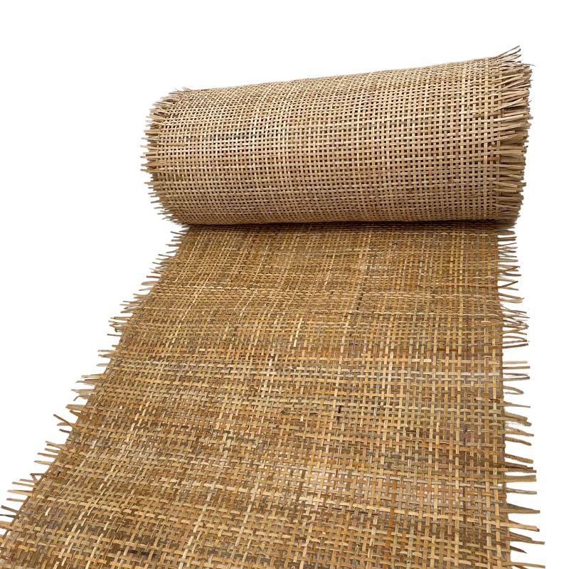 Wholesale Strong Rattan Fiber Natural Caro Rattan Cane Webbing Roll Natural Color From Vietnam