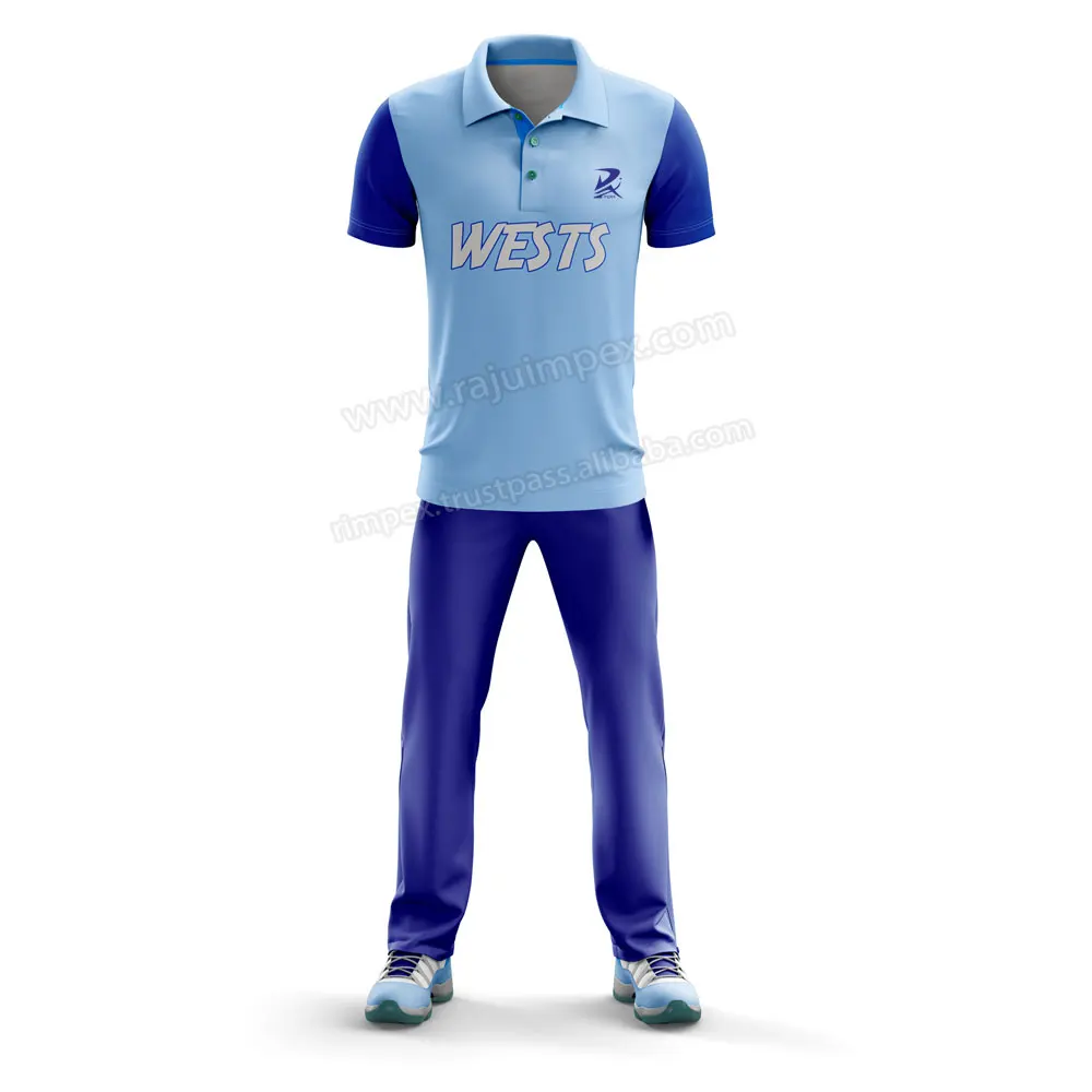 Мужская спортивная форма для крикета брючный комплект одежды из футболки и коротких рукава сублимации Мужские крикет униформа