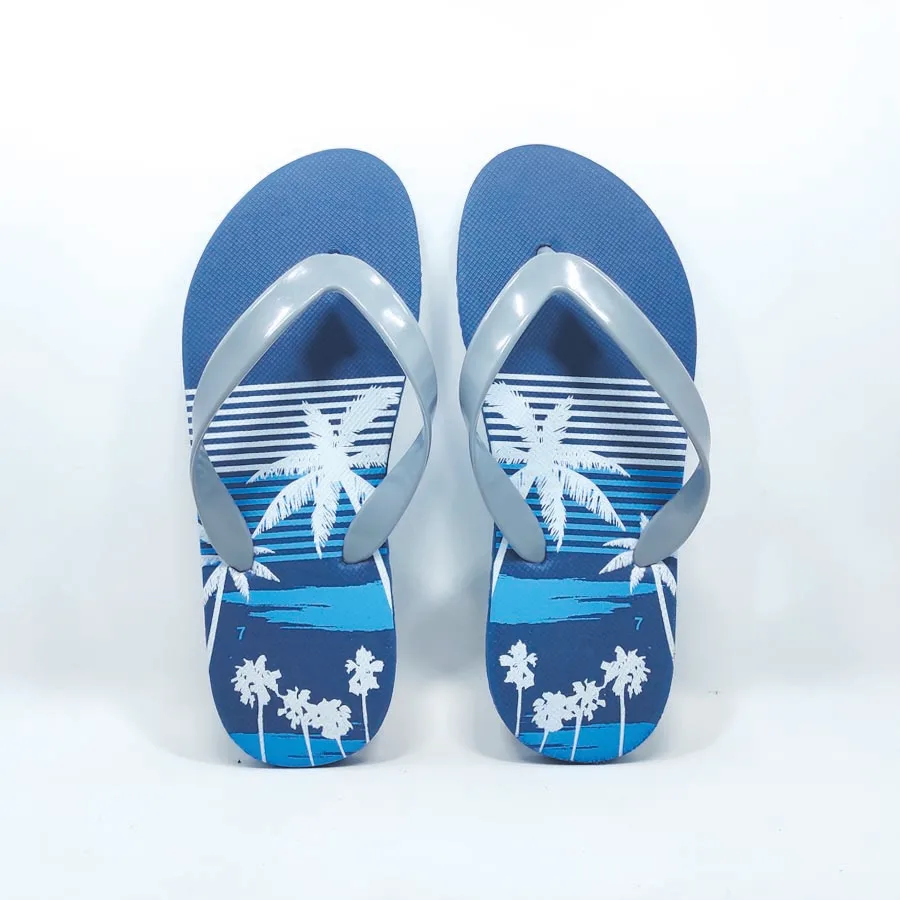 Beautiful slim line design in navy blue color eva sole for men flip flops slippers grey PVC strap for casual outdoor beach