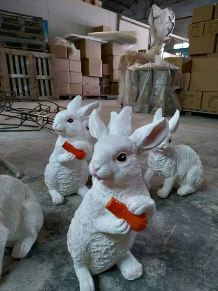 Garden Fiberglass Rabbit Sculpture