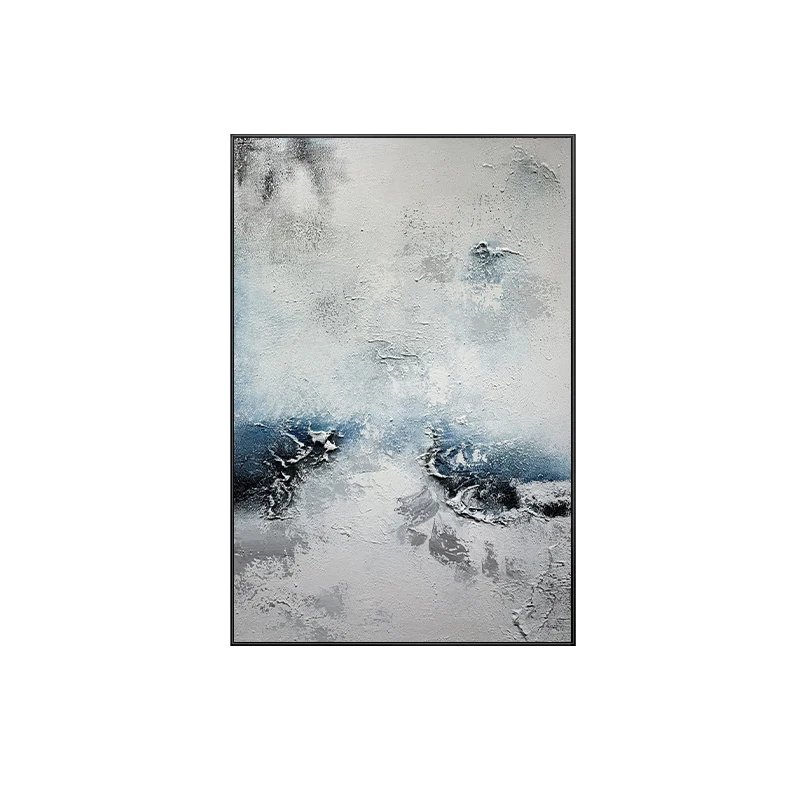 Большой размер, декоративная Вертикальная секция, современный минималистичный дом, вход, синяя настенная живопись 20*30 дюймов