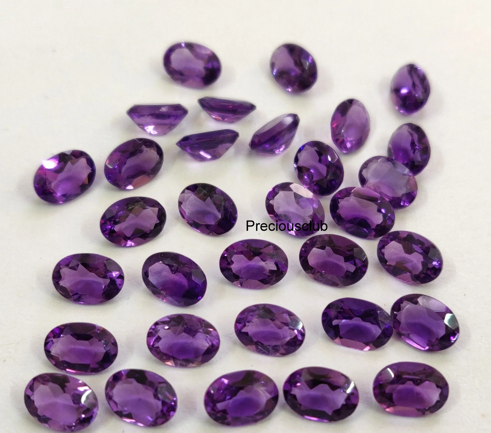 Натуральный аметист овальный 3x4 мм до 10x14 граненый-свободный Аметист высшего качества