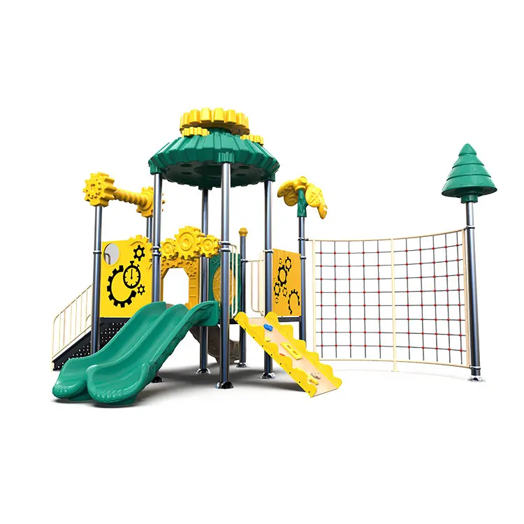  Новейшее детское оборудование для скалолазания уличная игровая площадка пластиковое Уличное игровой площадки с горкой