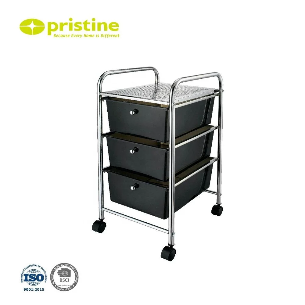 Made in Taiwan Plastic acrylic 3 layer storage drawer